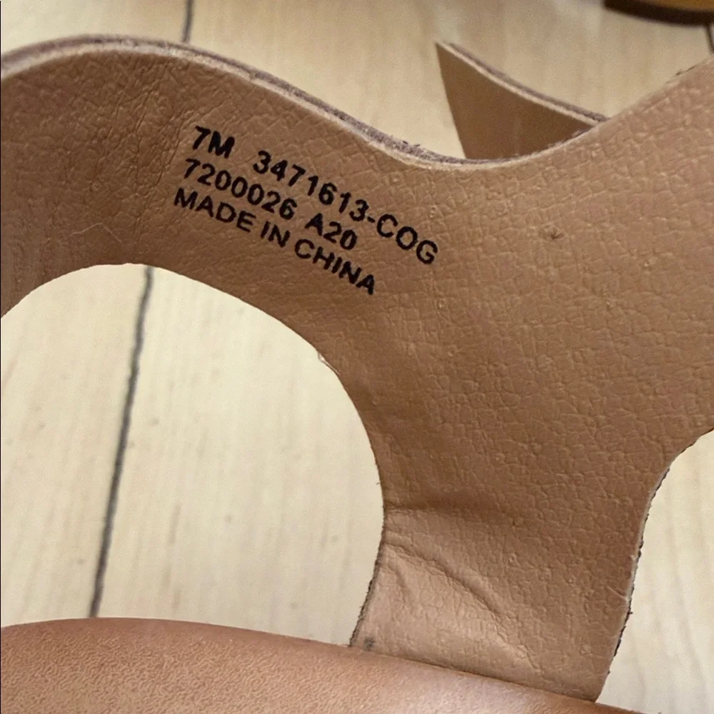 FRYE AND CO. Cognac Tan Leather Woven Ankle-Strap Sandals - Picture 3 of 4